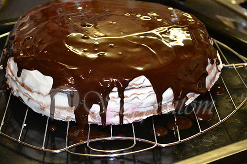 Блинный шоколадный торт #шаг 14