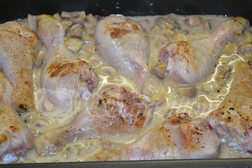 Курица с грибами в горчичном соусе #шаг 12