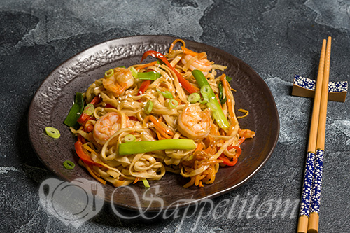 Вок с креветками #шаг 15