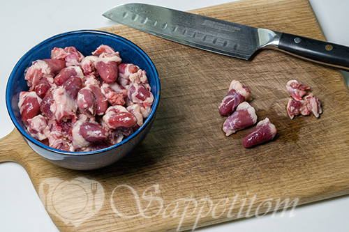 Куриные сердечки #шаг 1