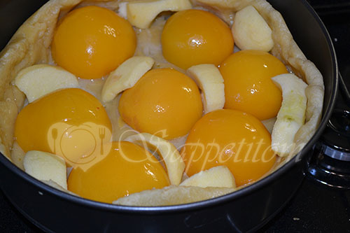 Цветаевский пирог с персиками и яблоками #шаг 15