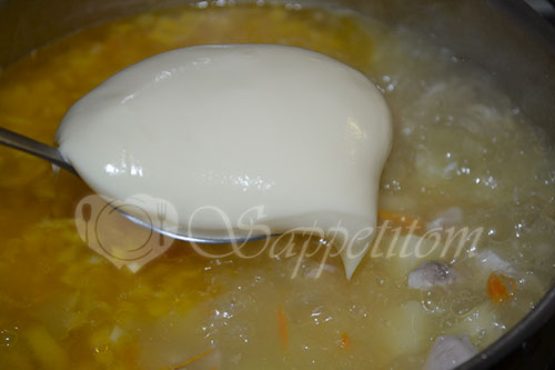 Сырный суп с курицей "По-французски" #шаг 9