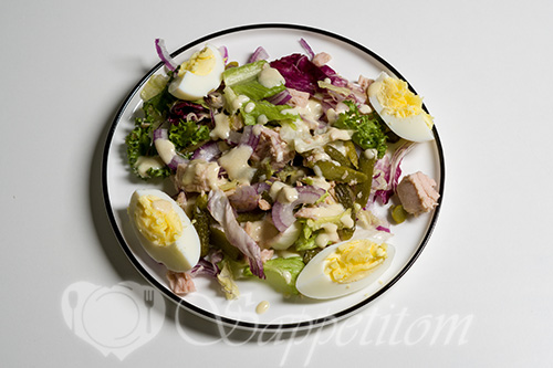 Салат с тунцом #шаг 8